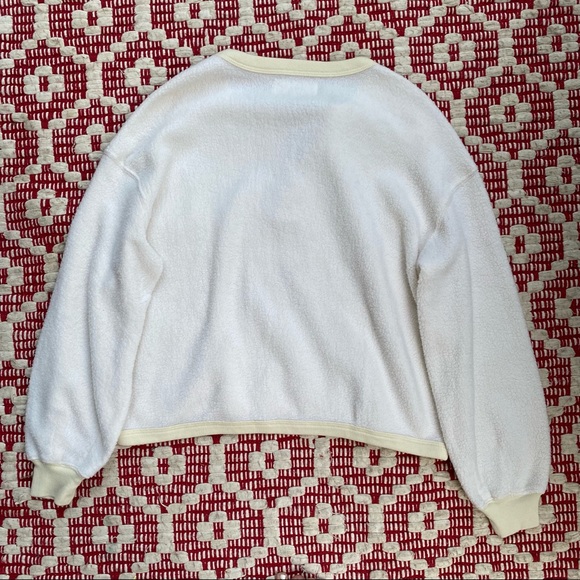 THE GREAT. white / cream Sherpa Sleep Henley top 0 - Picture 16 of 16
